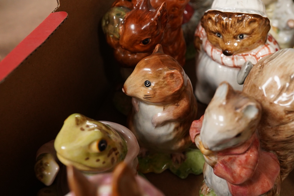 Nineteen Beatrix Potter character stamped F Warne and Co, Beswick, 10cm